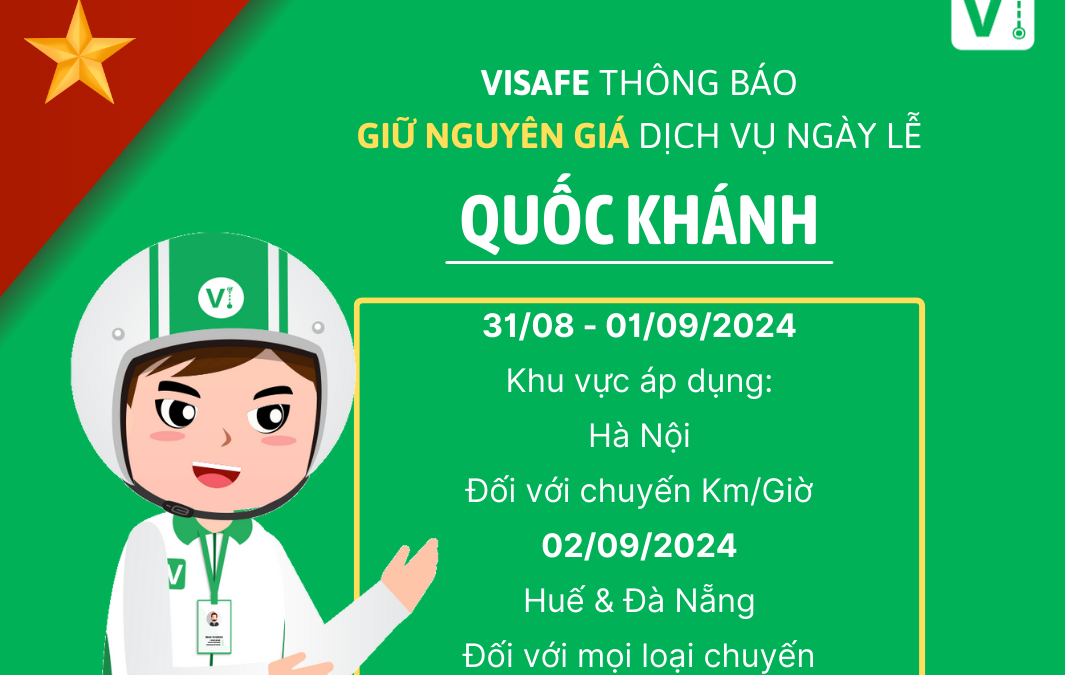 Thông báo giá dịch vụ cho dịp lễ Quốc Khánh 2024