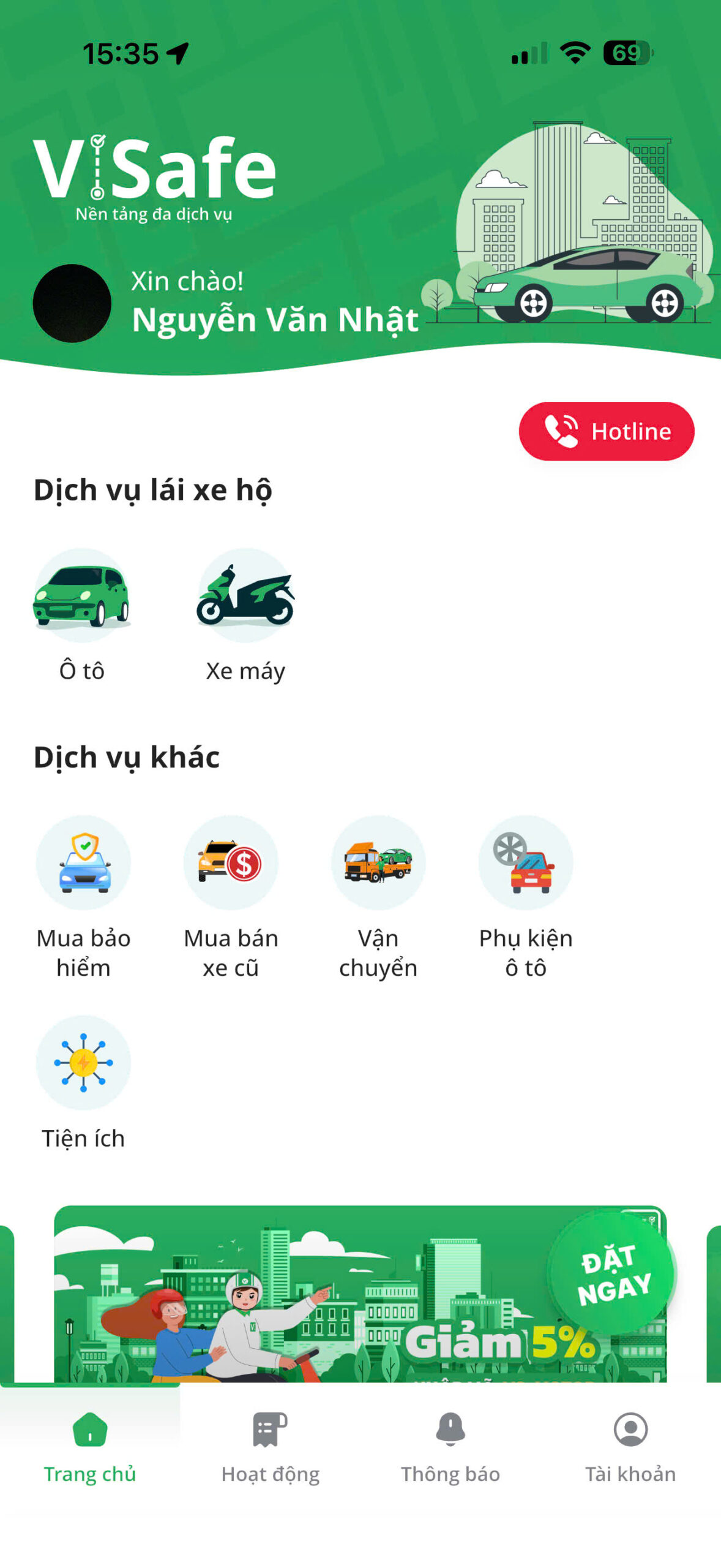 Mở ứng dụng ViSafe